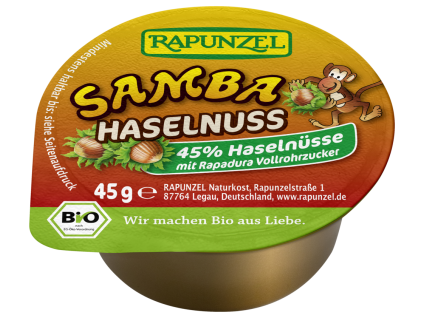 Rapunzel Samba lískooříškový krém mini 45g bio  BIO VEGETARIAN BEZLEPEK