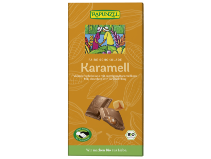 Rapunzel Mléčná čokoláda s karamelovou náplní 100g bio  BIO VEGETARIAN BEZLEPEK