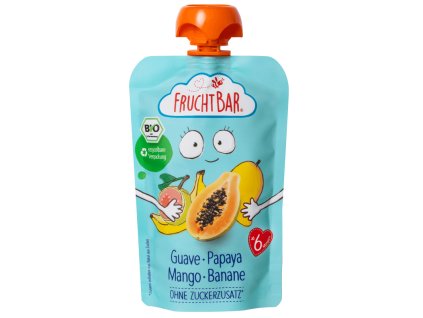 Fruchtbar Pyré guáva papája mango banán 100g bio  BIO VEGAN BEZLEPEK