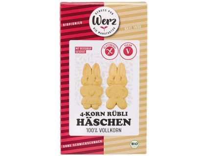 Werz Zajíčkové sušenky celozrnné 125 g bio  BIO VEGAN BEZLEPEK