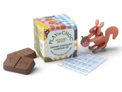 Playin Choc čokoláda s hračkou - lesní zvířátka 20g bio  BIO VEGAN