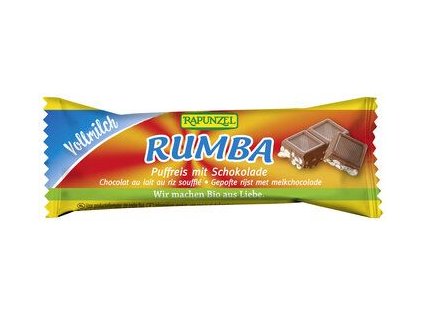 Rapunzel Rumba pufovaná rýže v mléčné čokoládě 21g bio  BIO VEGETARIAN