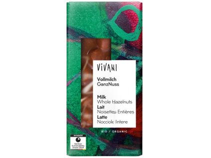 Vivani Mléčná čokoláda s celými ořechy 100 g bio  BIO VEGETARIAN