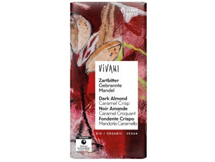 Vivani Hořká čokoláda pražené mandle 80 g bio  BIO VEGAN