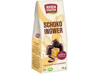 Rosengarten Zázvor v hořké čokoládě 80g bio  BIO VEGAN