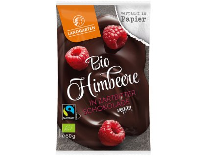 Landgarten Maliny v hořké čokoládě 50g bio  BIO VEGAN BEZLEPEK