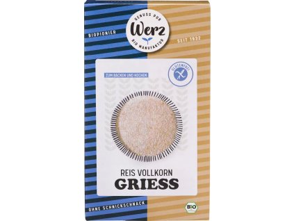 Werz Celozrnná rýžová krupice bezlepková 250 g bio  BIO VEGAN BEZLEPEK