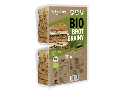 Schnitzer Toastový vícezrnný chléb 430 g bio  BIO BEZLEPEK