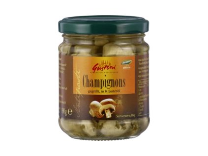 Gustoni Grilované žampiony v bylinkovém oleji 190 g bio  BIO