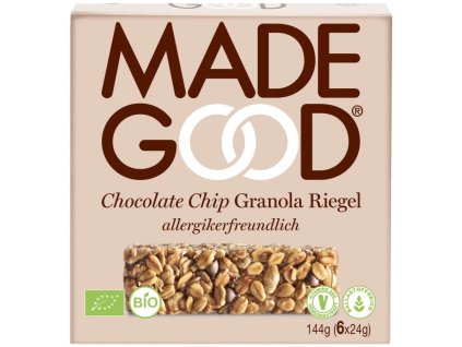 MadeGood Müsli tyčinky s čokoládou 144 g bio  BIO VEGAN BEZLEPEK