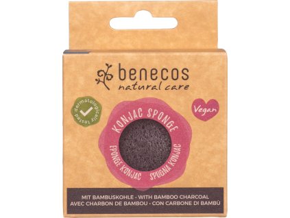 Benecos Konjaková houba bambusové uhlí 1 ks eco  ECO VEGAN