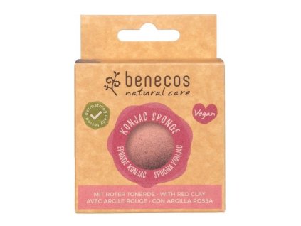 Benecos Konjaková houba červený jíl 1 ks eco  ECO VEGAN
