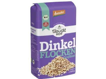 Bauckhof Špaldové vločky celozrnné velké 500 g bio  BIO VEGAN DEMETER