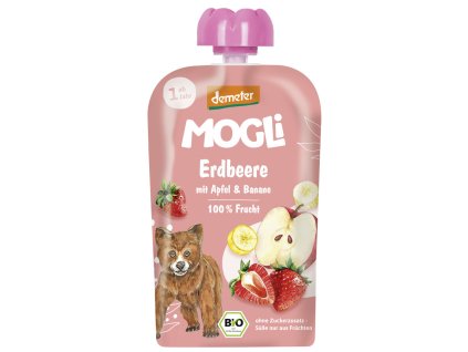 MOGLi Pyré jahoda jablko banán 100 g bio  BIO VEGAN DEMETER