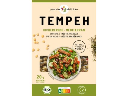 peaceful delicious Cizrnový tempeh středozemní bylinky 200 g bio  BIO VEGAN BEZLEPEK