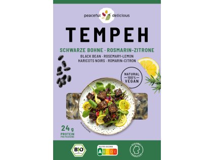 peaceful delicious Tempeh z černých fazolí rozmarýn citron 200 g bio  BIO VEGAN BEZLEPEK