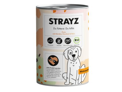 STRAYZ Konzerva pro psy krůta dýně fenykl a rýže 400 g bio  BIO BEZLEPEK