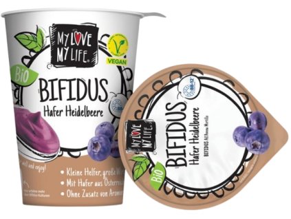 MyLove MyLife Ovesný Bifidus borůvkový 400 g bio  BIO VEGAN BEZLEPEK