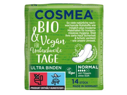 Cosmea Vložky Ultra Normal s křidélky 14 ks eco  ECO VEGAN