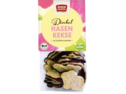 Rosengarten Sušenky zajíčci v hořké čokoládě 125 g bio  BIO VEGAN