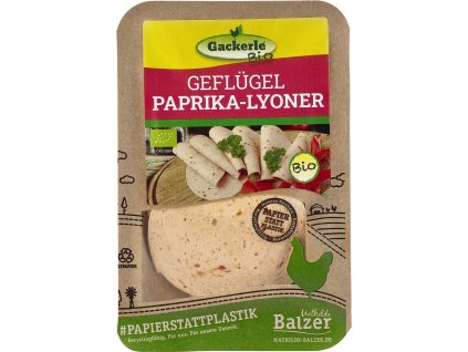 Gackerle Drůbeží lyoner s paprikou 80 g bio  BIO