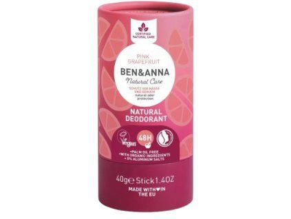 Ben & Anna Tuhý deodorant Růžový grapefruit 40 g bio  ECO VEGAN