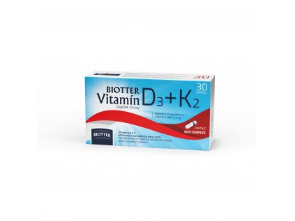 Biotter Vitamín D3+K2 1000 mj doplněk stravy 30 tbl.