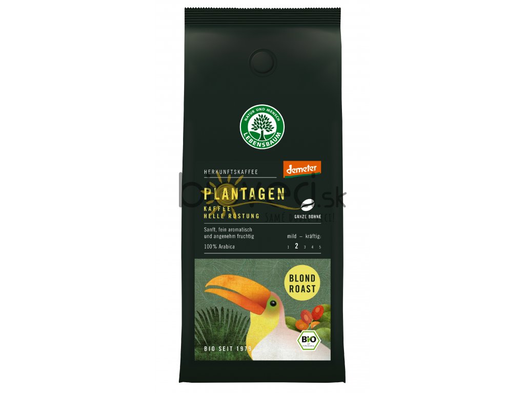 372 plantagen kava blond prazene zrna 250g