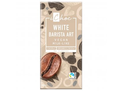 Biela čokoláda s kávovou príchuťou Barista Art 80g ICHOC BIOVECI