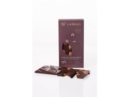 Horká čokoláda s mandľami 75% 75g LÁSKAO BIOVECI