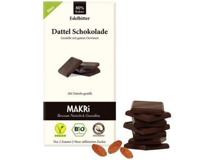 Tmavá datlová čokoláda 85g MAKRI BIOVECI