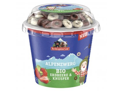 Jahodový jogurt s čokoládovými kolieskami 137g BERCHTESGADENER BIOVECI