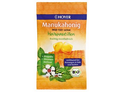 Manuka medové pastilky do hrdla MGO 150+ 30g HOYER