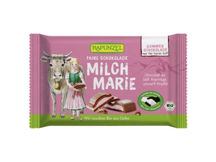 mliečna bio čokoláda s jogurtovo jahodovou náplňou bioveci