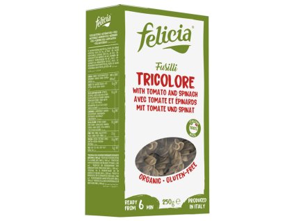 ryžové fusilli trojfarebné felicia bez lepku bezlepkové bioveci biopotraviny vegan