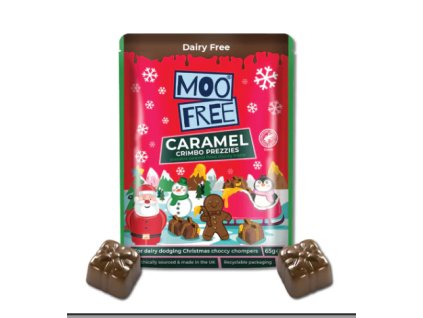 vianočené darčeky kocky bioveci biopotraviny vegan bez lepku bez mlieka čokoláda mliečna moo free s karamelom