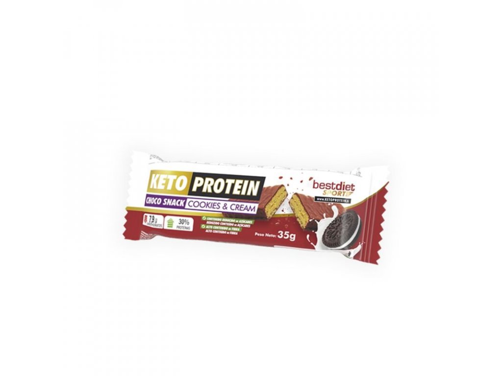 prismanatural keto protein choco snack cookies and cream 35g