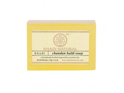 Khadi Natural Chandan Haldi Ajurvédske mydlo zo santalového dreva a kurkumy 125 g