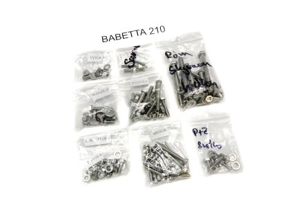 Sada šroubů pro celý motocykl Babetta 210 - leštěná nerez