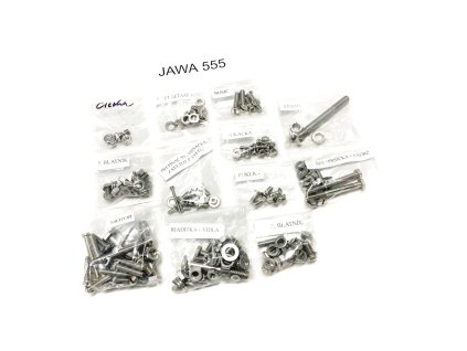 Sada šroubů pro celý motocykl JAWA 50 Pionýr 555 - leštěná nerez