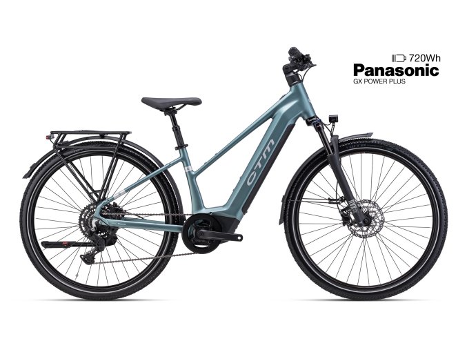 Trekové elektrokolo CTM SENZE GX Lady - matná šedozelená (2026) (Frame Size M (16"))