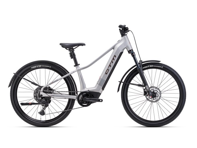 Horské elektrokolo CTM RUBY GX Pro 27,5" E-Allroad - matná stříbrná/lesklá měděná (2026) (Frame Size S ( 14"))