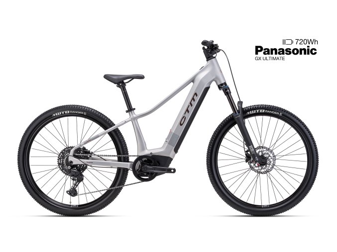 Horské elektrokolo CTM RUBY GX Pro 27,5 - matná stříbrná/leská měděná (2026) (Frame Size S ( 14"))
