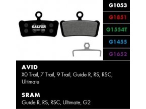 brzdové destičky galfer avid sram fd459