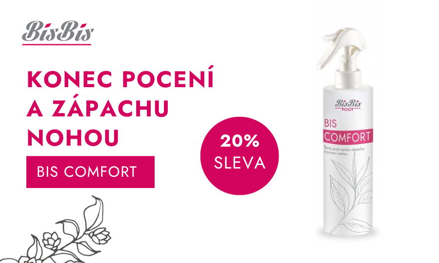 Konec pocení a zápachu nohou. Sprej Bis Comfort se slevou 20 %