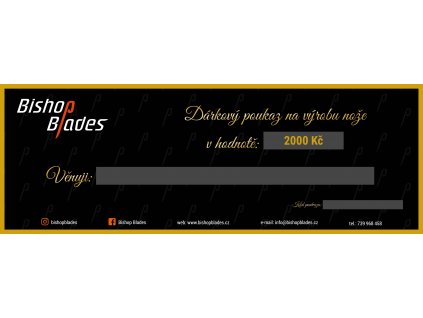 Dárkový poukaz výroba 2000Kč