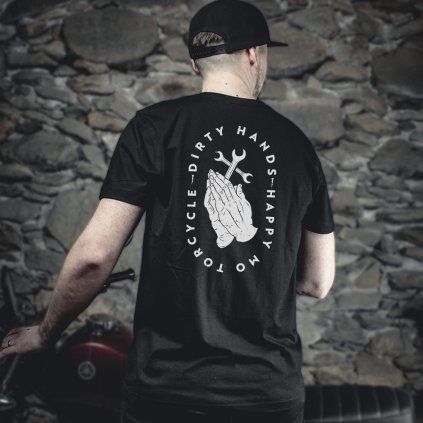 Pánské černé tričko BISON SONS – Dirty hands (Regular/Universal fit)