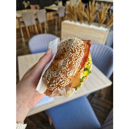 Bagel praženica, prosciutto