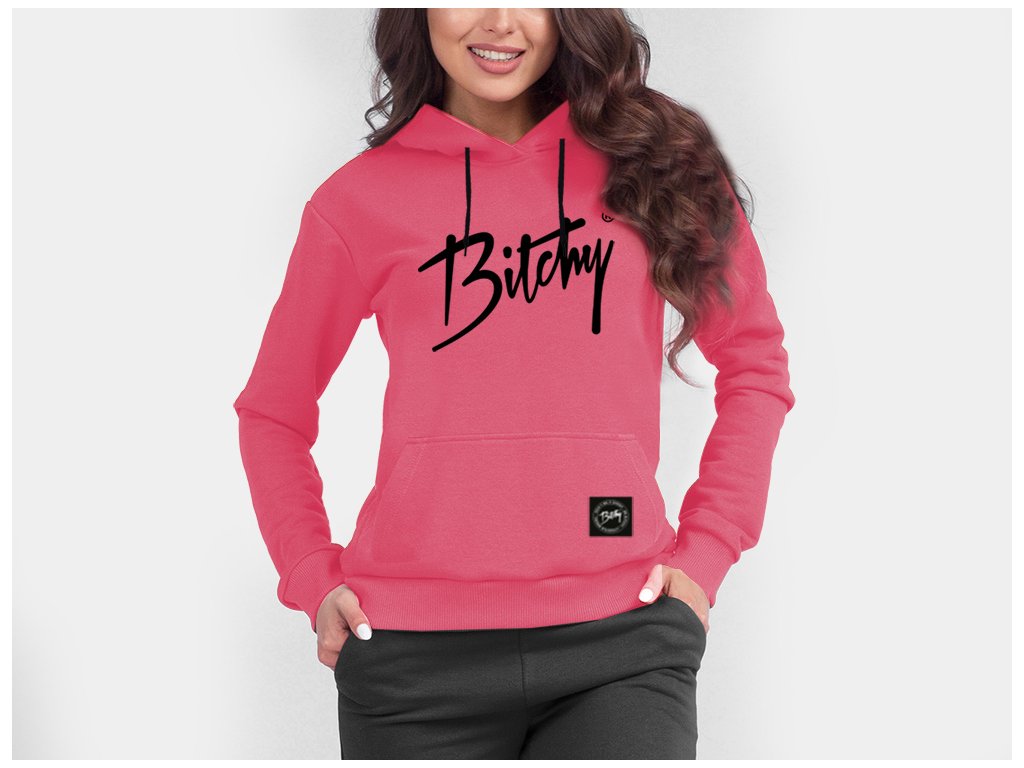 Bitchy hoodie Pink Black 4women