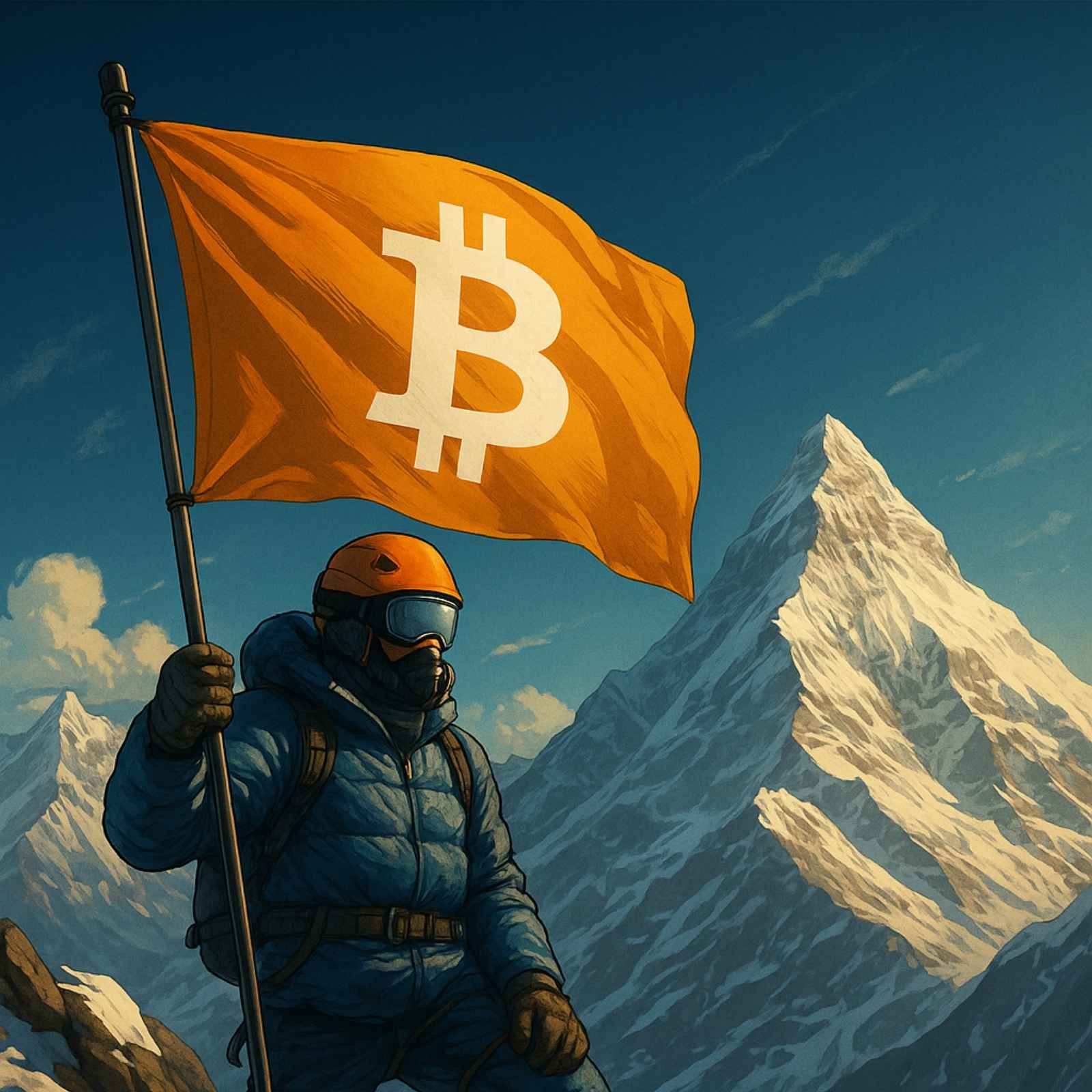 Bitcoin na vrcholu světa: Vlajka svobody na Everestu